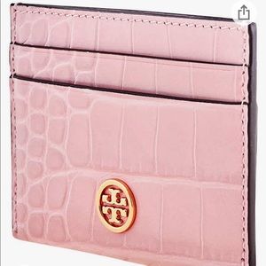 Tory Burch Pink Leather Card Case Wallet